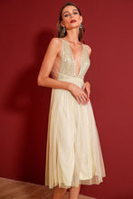 Load image into Gallery viewer, Sequin Slit Deep V Sleeveless Dress