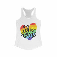 Load image into Gallery viewer, LGBT Rainbow Heart Love Wins Racerback Tank Top