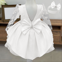 Load image into Gallery viewer, Baby Girls White Baptism Birthday Princess Dress Toddler Girl New Year
