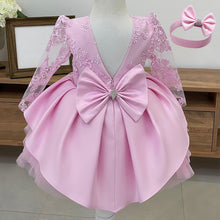 Load image into Gallery viewer, Baby Girls White Baptism Birthday Princess Dress Toddler Girl New Year