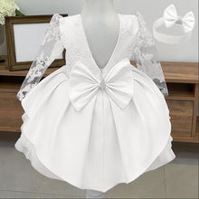 Load image into Gallery viewer, Baby Girls White Baptism Birthday Princess Dress Toddler Girl New Year