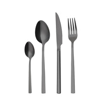 Load image into Gallery viewer, Black Stainless Steel Cutlery Set Fork Spoon Knife Set Dinnerware Set