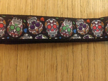 Load image into Gallery viewer, Leash/ Large/ Medium/ Black and Red Skulls
