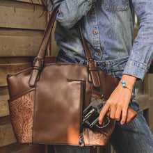 Load image into Gallery viewer, Celela Women Hand Bag Fringe Studs Stitch Embossed Hobo Handbag Tote