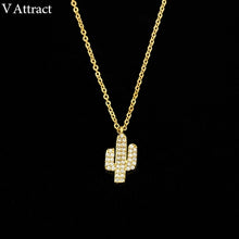 Load image into Gallery viewer, Charms Cactus Necklace Cubic Zirconia Stone Hawaii