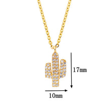 Load image into Gallery viewer, Charms Cactus Necklace Cubic Zirconia Stone Hawaii