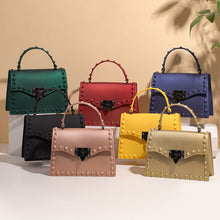 Load image into Gallery viewer, New Jelly Bag PVC Women's Bag Colored Diamond Rivets Hand-Held