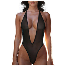 Load image into Gallery viewer, Deep V Sexy Bikini 2022 Woman One Piece Sheer Swimsuit Women Maillot