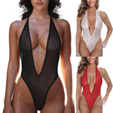 Load image into Gallery viewer, Deep V Sexy Bikini 2022 Woman One Piece Sheer Swimsuit Women Maillot