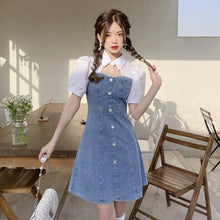 Load image into Gallery viewer, Denim dress women's 2022 new summer small slim short skirt chic unique