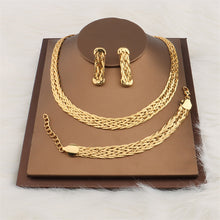 Load image into Gallery viewer, Dubai Africa Big Gold Color Choker Necklace Bracelet Set For Women Hip