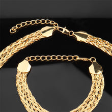 Load image into Gallery viewer, Dubai Africa Big Gold Color Choker Necklace Bracelet Set For Women Hip