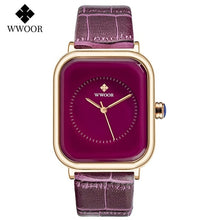 Load image into Gallery viewer, Fashion Women Watches 2021 New WWOOR Brand White Leather Rectangle