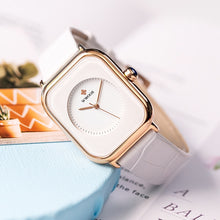 Load image into Gallery viewer, Fashion Women Watches 2021 New WWOOR Brand White Leather Rectangle