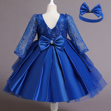 Load image into Gallery viewer, Girls New Year Dress Christmas Party Backless Bowknot Lace Princess