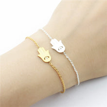 Load image into Gallery viewer, Good Luck Hamsa Charm Bracelet Turkey Evil Eye CZ