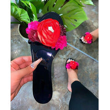Load image into Gallery viewer, 2021 Summer Beach Slippers Transparent Flowers Women‘s Slippers
