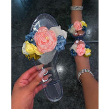Load image into Gallery viewer, 2021 Summer Beach Slippers Transparent Flowers Women‘s Slippers