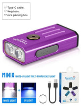 Load image into Gallery viewer, Trustfire Minix Mini EDC Flashlight Kechain 320LM 365nm Uv Lamp Red