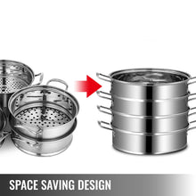 Load image into Gallery viewer, VEVOR 5 Layer Food Steamer 28cm 30cm Stainless Steel Stock Pot for