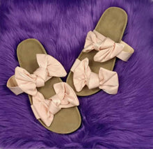 Load image into Gallery viewer, Women Slides 2 Straps Comfy Bow Slide Sandals Pink