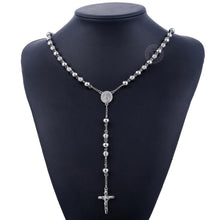 Load image into Gallery viewer, Davieslee Womens Men's Necklace Stainless Steel Chain Bead Rosary Long