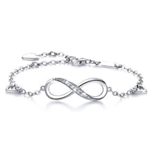 Load image into Gallery viewer, White Elements Infinite Pendant Chain Bracelet in 14K White Gold