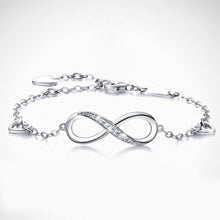 Load image into Gallery viewer, White Elements Infinite Pendant Chain Bracelet in 14K White Gold