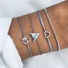 Load image into Gallery viewer, Celestial Crystals and Gemstone 5 Piece Bracelet Set + Stud Earring