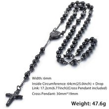 Load image into Gallery viewer, Davieslee Womens Men's Necklace Stainless Steel Chain Bead Rosary Long