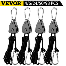 Load image into Gallery viewer, VEVOR 4-98 PCS 6 Feet Long Heavy Duty Adjustable Rope Clip Hanger For
