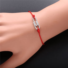 Load image into Gallery viewer, FR Popular Safe Pin Red Bracelet Silver Bracelet 925 Sterling