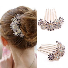 Load image into Gallery viewer, Hair Accessories Hairpins Beautiful Crystal Rhinestone Petal Comb