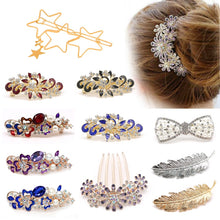Load image into Gallery viewer, Hair Accessories Hairpins Beautiful Crystal Rhinestone Petal Comb