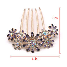 Load image into Gallery viewer, Hair Accessories Hairpins Beautiful Crystal Rhinestone Petal Comb