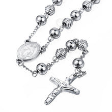 Load image into Gallery viewer, Davieslee Womens Men's Necklace Stainless Steel Chain Bead Rosary Long