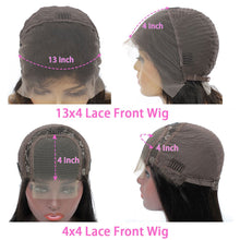 Load image into Gallery viewer, Human Hair Lace Frontal Wigs Straight 13x4 Pre Plucked Lace Front Wigs