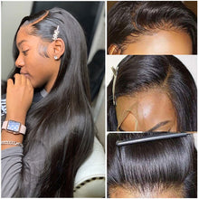 Load image into Gallery viewer, Human Hair Lace Frontal Wigs Straight 13x4 Pre Plucked Lace Front Wigs