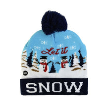 Load image into Gallery viewer, LED Christmas Hat Sweater Knitted Beanie Christmas Light Up Knitted