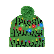 Load image into Gallery viewer, LED Christmas Hat Sweater Knitted Beanie Christmas Light Up Knitted