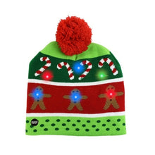 Load image into Gallery viewer, LED Christmas Hat Sweater Knitted Beanie Christmas Light Up Knitted