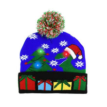 Load image into Gallery viewer, LED Christmas Hat Sweater Knitted Beanie Christmas Light Up Knitted
