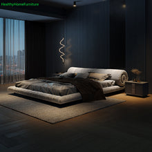 Load image into Gallery viewer, Luxury Japanese Leathaire Bed with Latex Mattress Modern Soft Bed