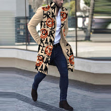 Load image into Gallery viewer, Man Single Breasted Jacket Letter Printing Button Long Slim Coat Long