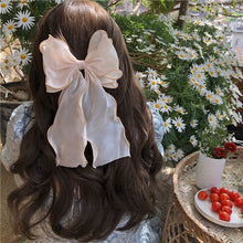 Load image into Gallery viewer, New Women Girls Sweet Blue Shining Satin Bowknot Hair Clip Big Ribbon