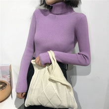Load image into Gallery viewer, New Women Turtleneck Sweaters Autumn Winter Korean Slim Pullover Women