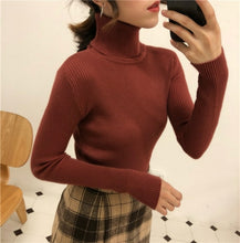 Load image into Gallery viewer, New Women Turtleneck Sweaters Autumn Winter Korean Slim Pullover Women