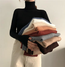 Load image into Gallery viewer, New Women Turtleneck Sweaters Autumn Winter Korean Slim Pullover Women
