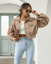 Load image into Gallery viewer, Fashion Women Corduroy Lantern Long Sleeves Lapel BF Style Jacke