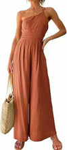 Load image into Gallery viewer, Single Shoulder Sling Rompers Loose Jumpsuit Solid Vintage Wide Leg